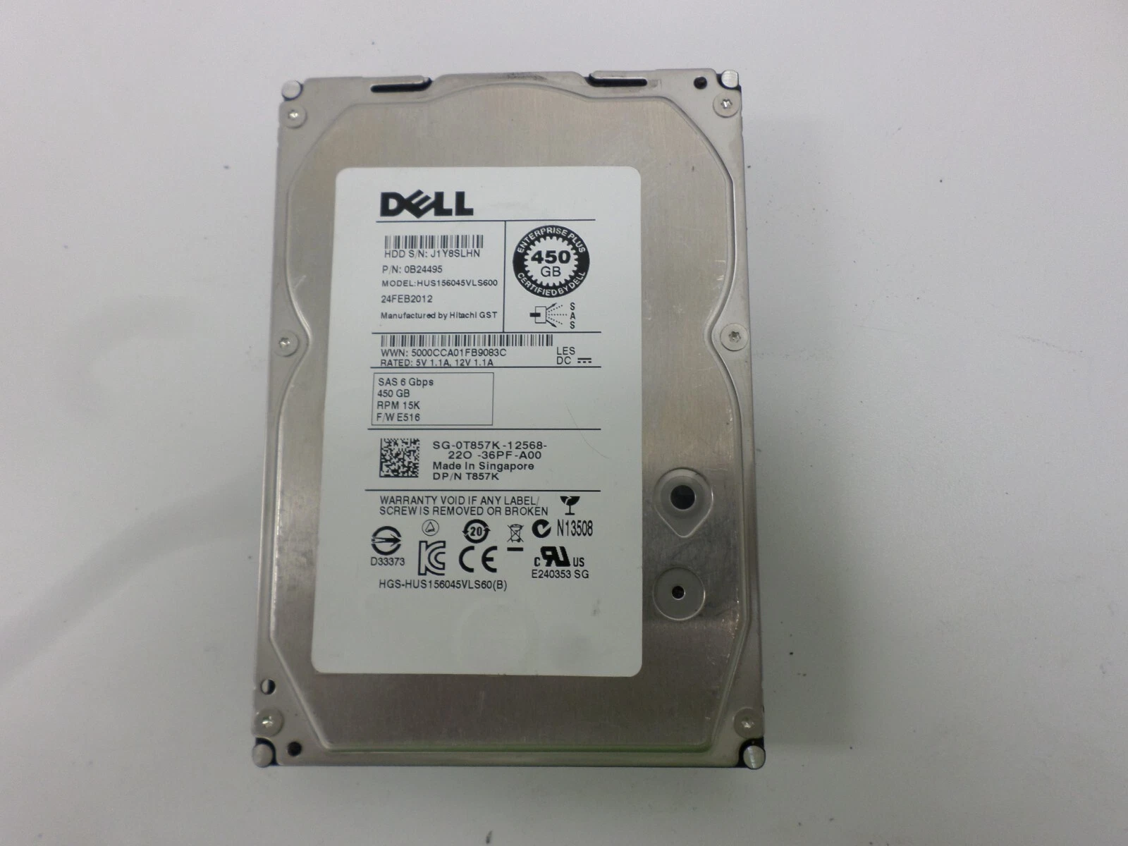 Dell 450 GB Hard Drive 0B24495 3.5. Sas