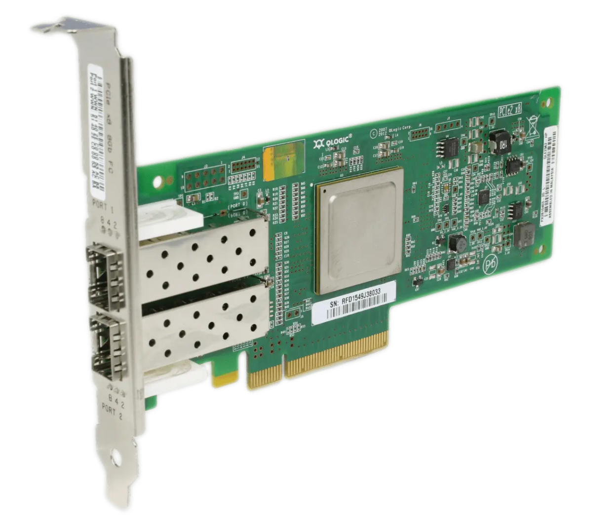 HP | QLogic Network Card QLE2562-HP Dual-Port 8Gb SFP+ PCIe2 x8 FP | AJ764-63002
